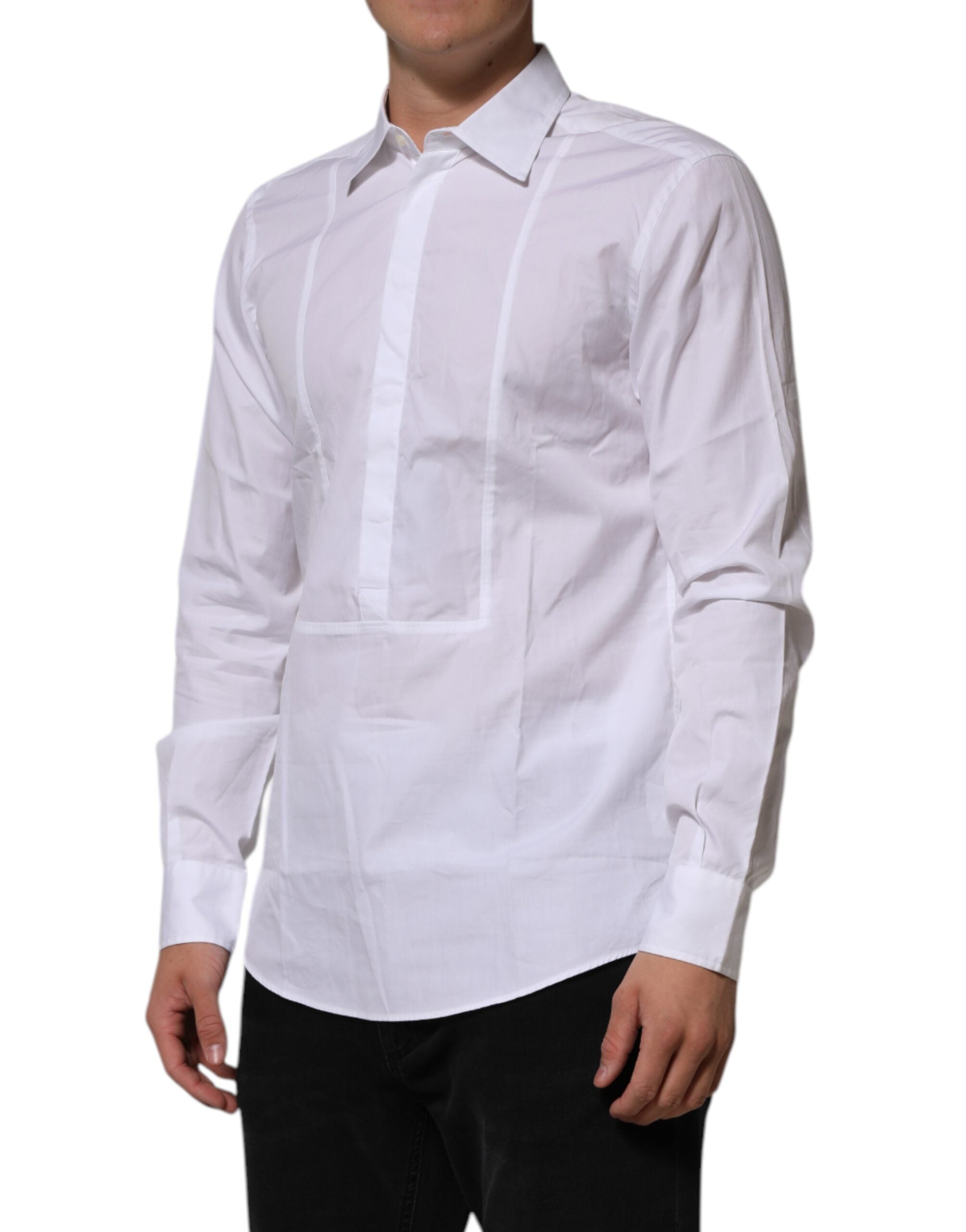 Dolce & Gabbana White Poplin Cotton Shirt for Men Formal